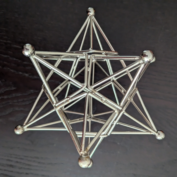 Scott Living Geometric Silver Metal Sculpture, Home Decor - Picture 3 of 10